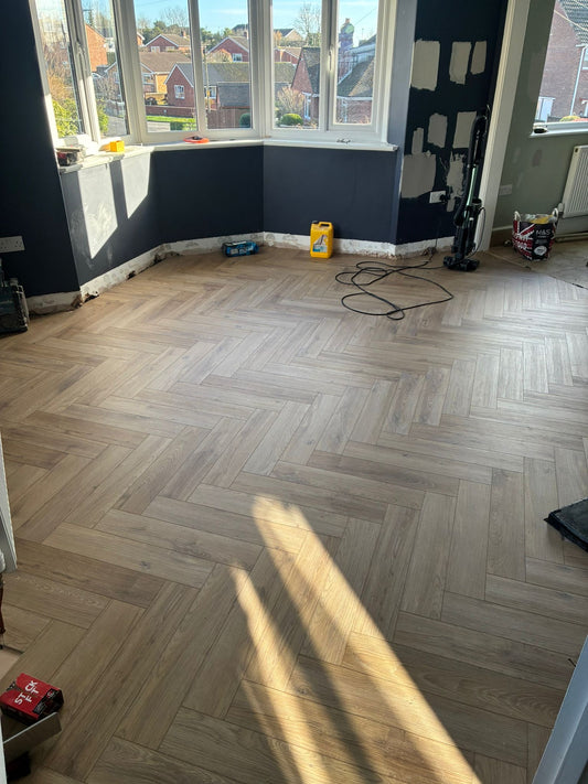 Sahara Oak Herringbone SPC Rigid Core Click Vinyl
