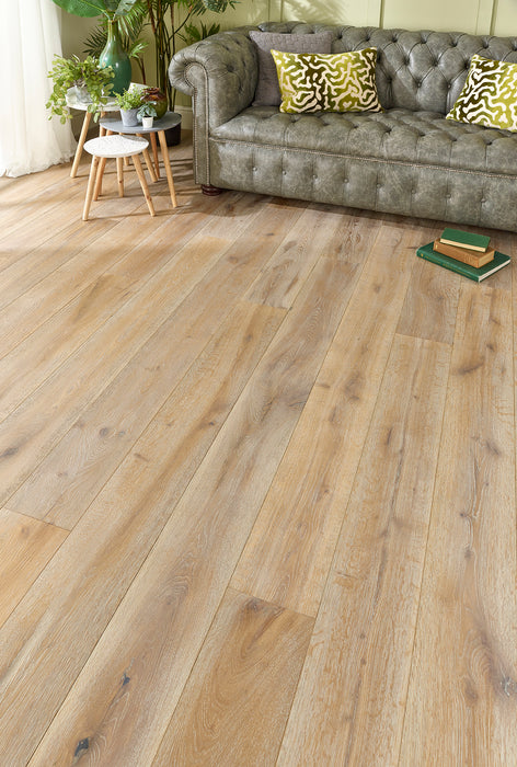 15x190mm Deep Brushed White Oiled Engineered Oak Flooring