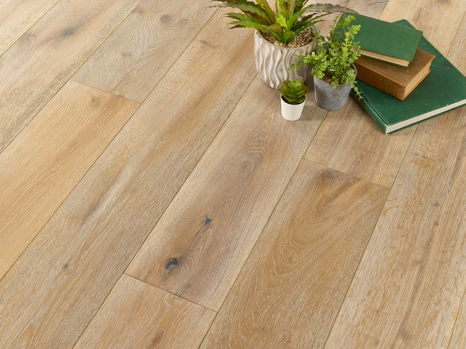 15x190mm Deep Brushed White Oiled Engineered Oak Flooring