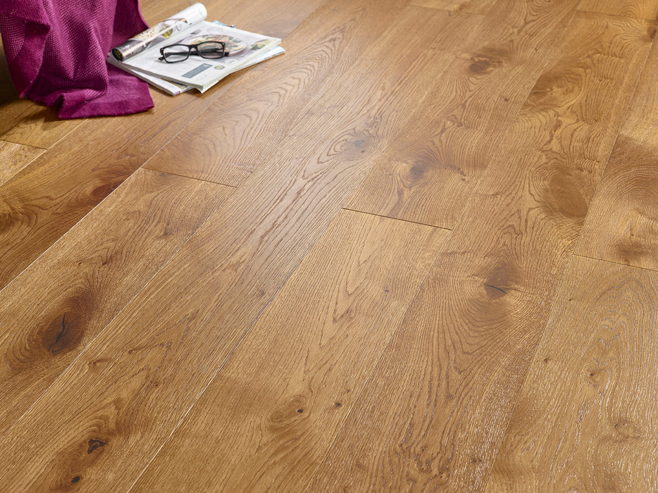 15x190mm Smoked Brushed & Lacquered Engineered Oak Flooring