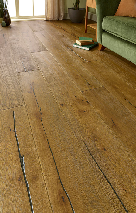 15x220mm Golden Distressed Oak Wide Plank