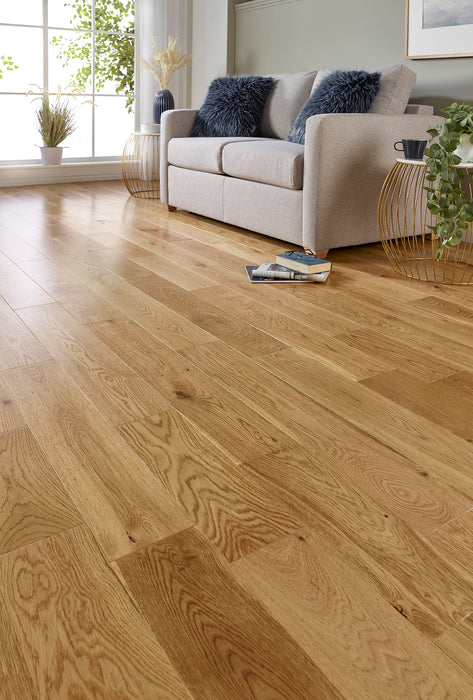 18x150mm Natural Lacquered Solid Oak Flooring