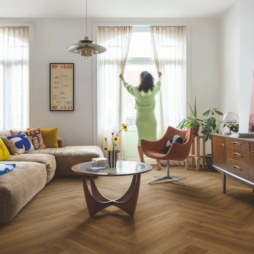 Quickstep | Ciro Botanic Caramel Oak Herringbone