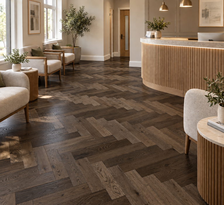 Character Oak Contract Herringbone Smoked
