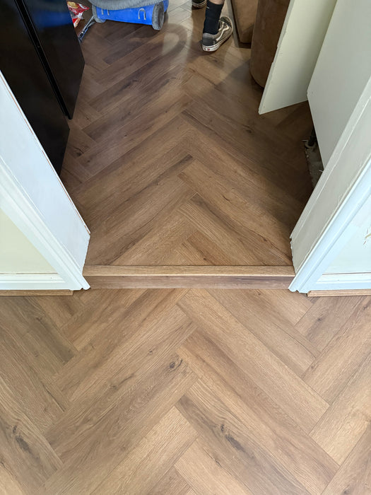Truffle Oak Herringbone SPC Rigid Core Click Vinyl