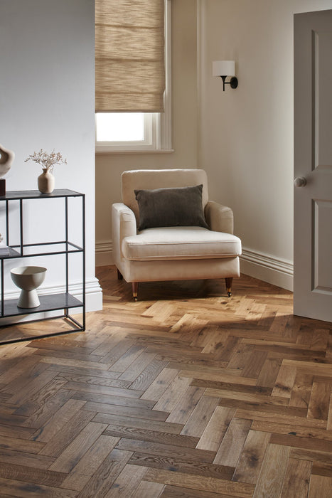 Woodpecker | Dartmouth Smoked Oak Herringbone 90mm