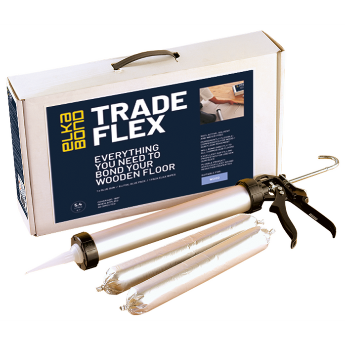 Elka | Bond Trade Flex Wood Floor Adhesive Gun & Sausages x9 (18m² Coverage)