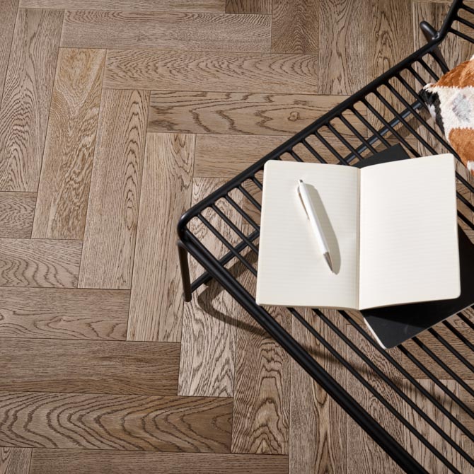 Woodpecker | Goodrich Biscotti Oak Herringbone