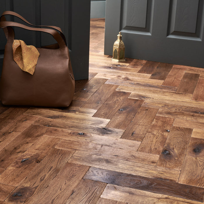 Woodpecker | Goodrich Spiced Oak Herringbone