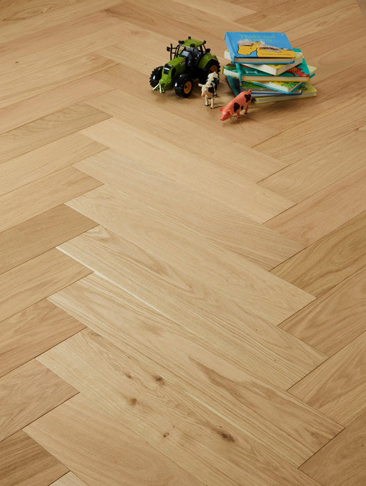Select Oak Large Herringbone Raw - Newland Floors and Doors