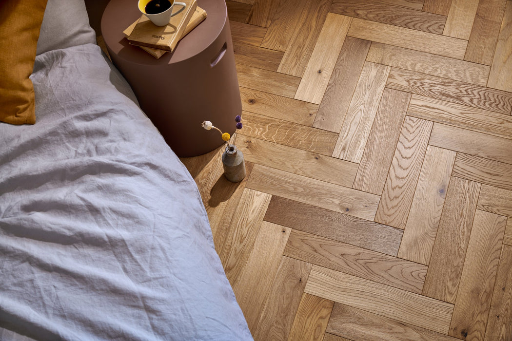 Woodpecker | Harlech Rustic Oak Brushed & Lacquered Herringbone 15/4 x 90mm