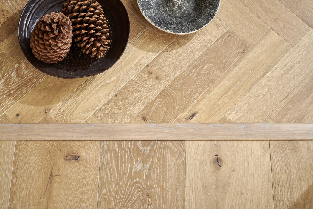 Woodpecker | Harlech White Smoked Oak Herringbone 90mm