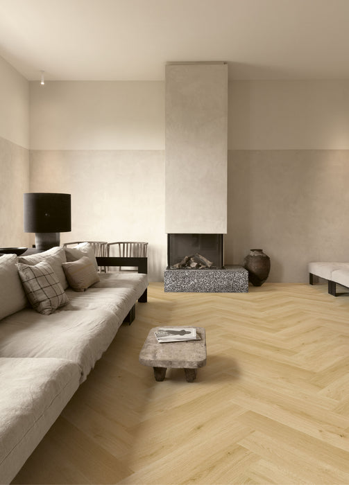 Quickstep | Impressive Design 8mm Laminate Herringbone Cardamom Oak