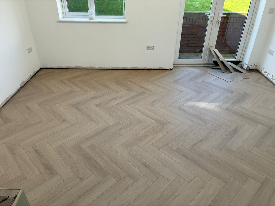Linen Oak Herringbone SPC Rigid Core Click Vinyl