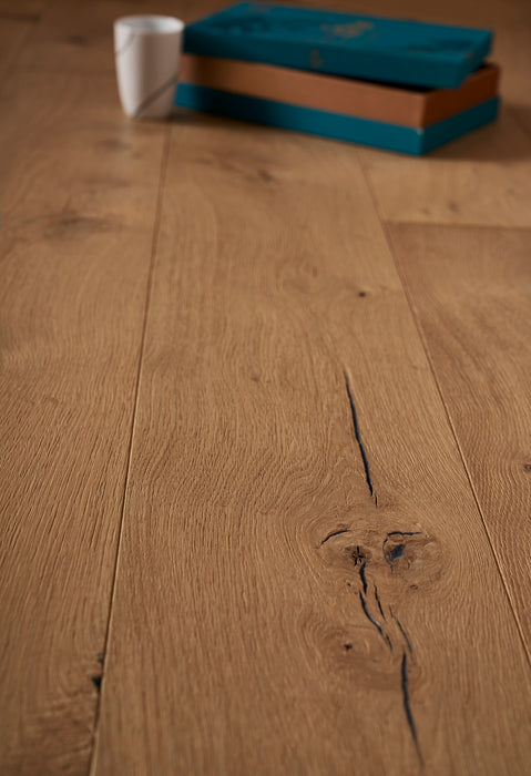 14x220mm Super Rustic Grade Invisible Raw Oak Flooring