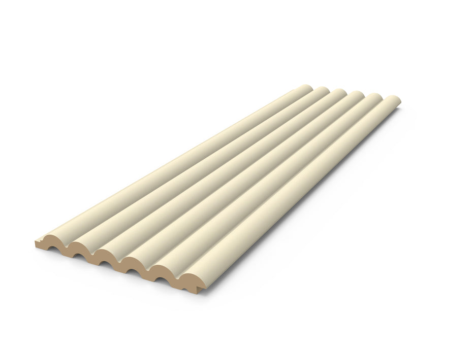 Decorative Cream Ribbed Wall Panels (10 pack)