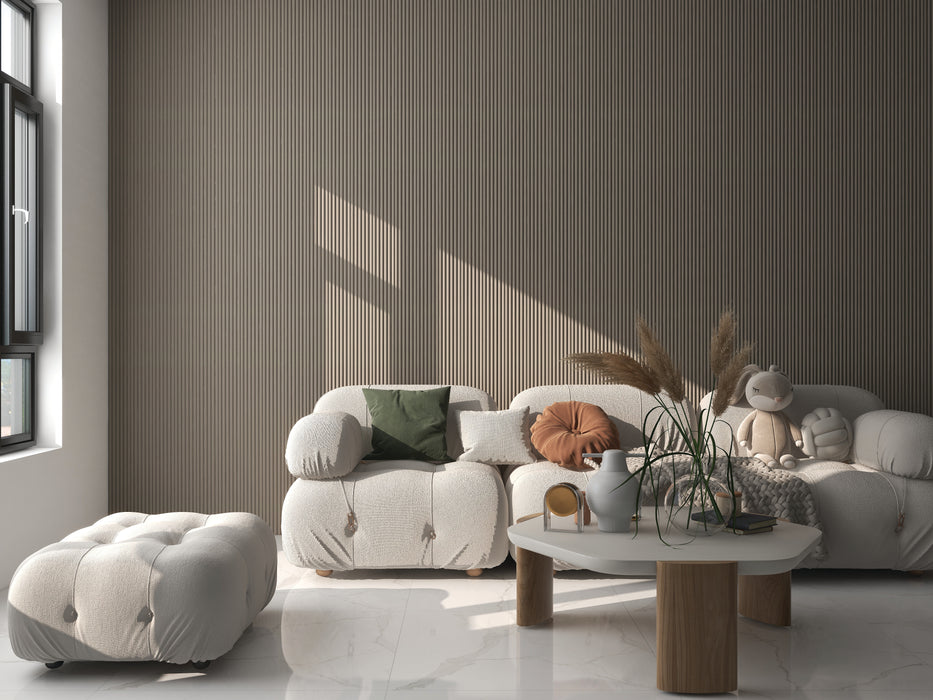 Decorative Taupe Ribbed Wall Panels (10 pack)