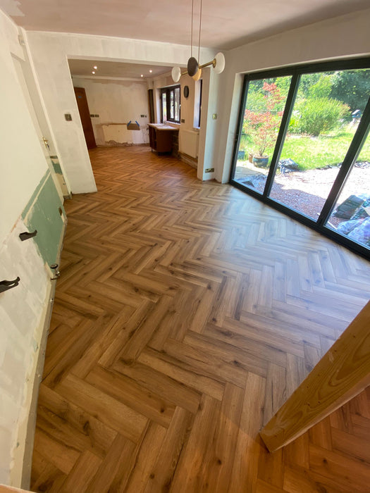 Ranch Oak Herringbone SPC Rigid Core Click Vinyl
