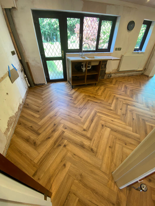 Ranch Oak Herringbone Glue Down Vinyl