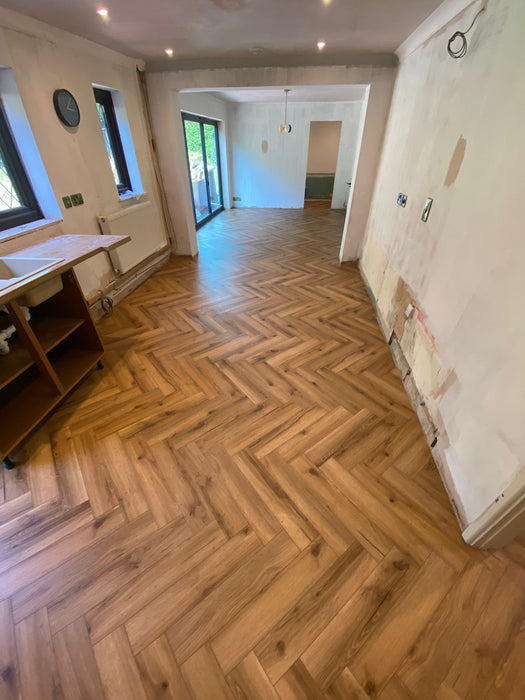 Ranch Oak Herringbone SPC Rigid Core Click Vinyl