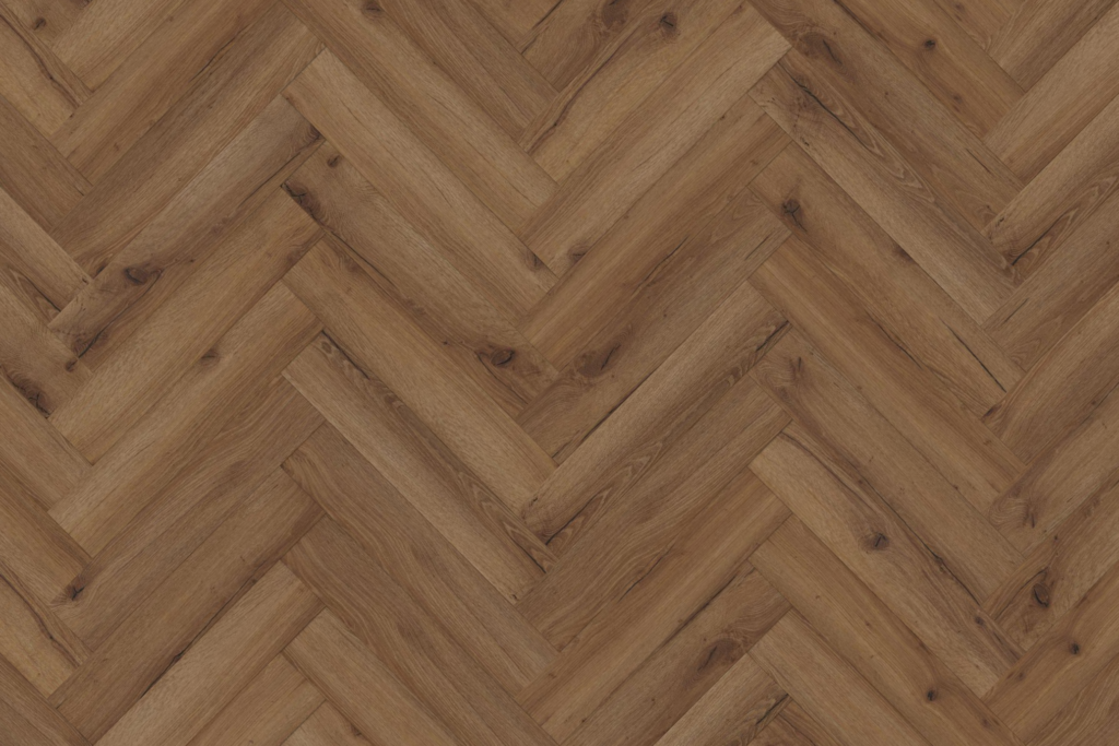 Rustic Ember Oak Herringbone Glue Down Vinyl