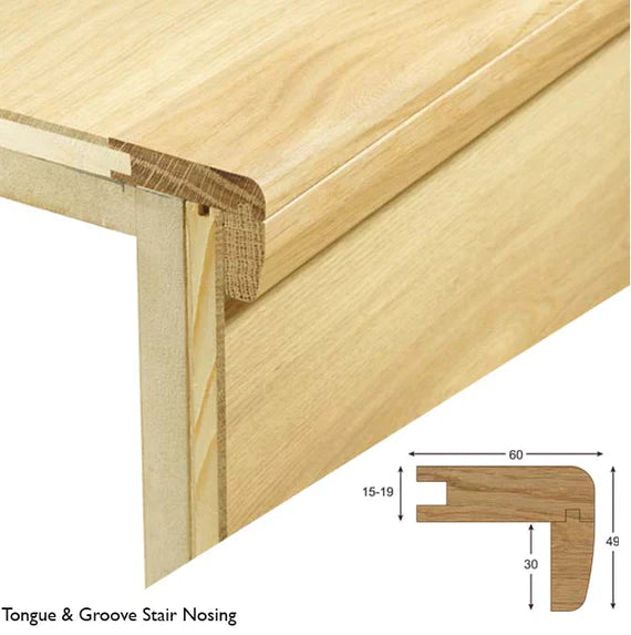 Colour match Tongue & Groove Stair Nosing 1.8m