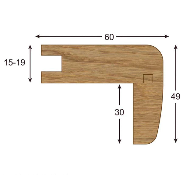 Colour match Tongue & Groove Stair Nosing 0.9m