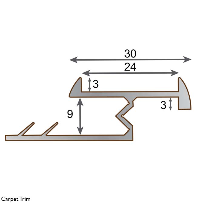 Metal Carpet Trim - 1.8m