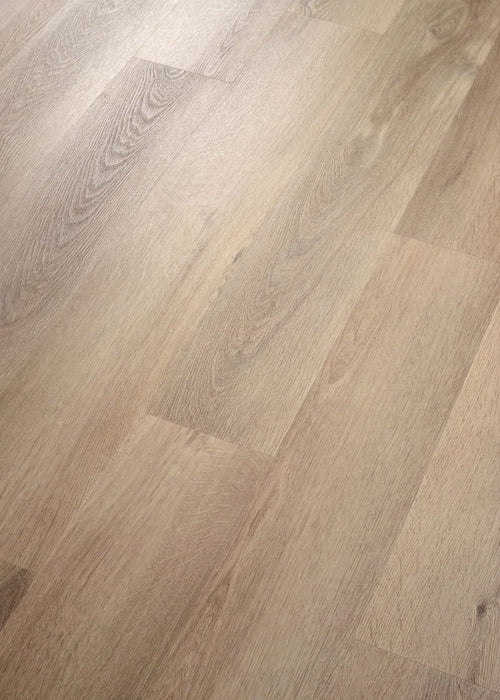 Coretec Authentics Kingston plank flooring, angled close-up of the surface