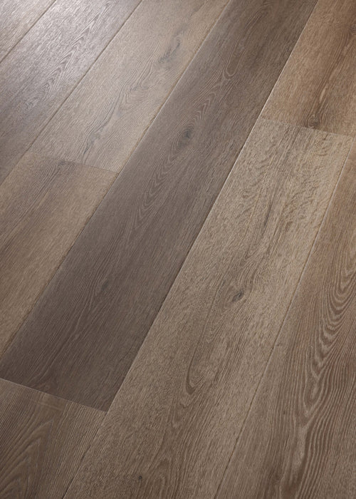 Coretec Authentics Lawrence plank flooring, angled close-up of the surface