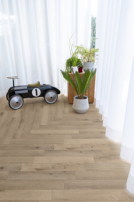 Coretec Authentics Nimbus herringbone flooring fitted in a room