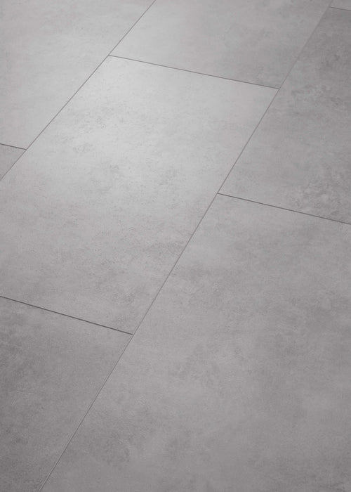 Coretec Authentics Cyclone tile flooring, angled close-up of the surface