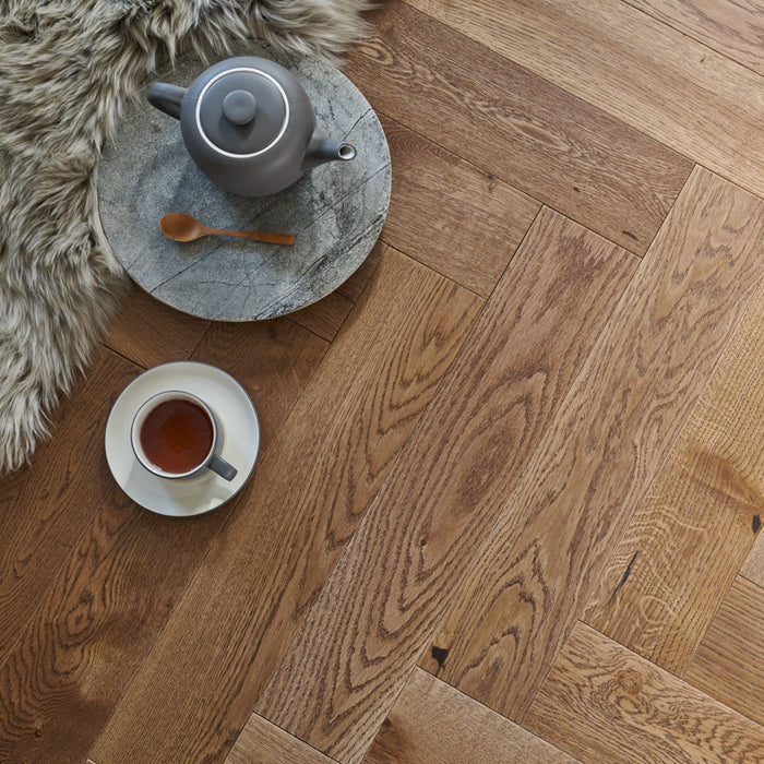 Woodpecker | Highclere Biscotti Oak Large Herringbone