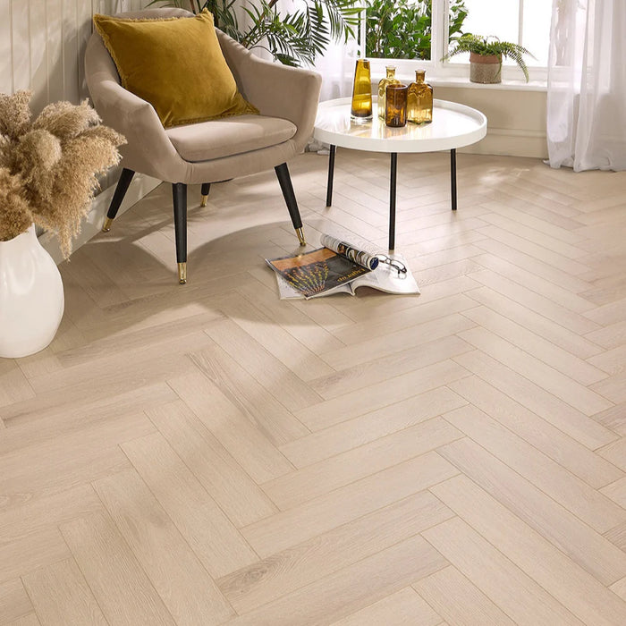 White Oak Halmstad 12mm Herringbone Laminate