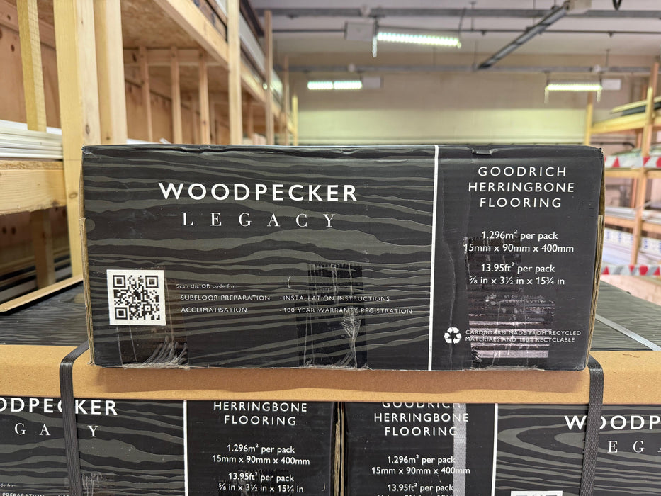 Woodpecker Goodrich Charred Oak Herringbone (Different Spec)