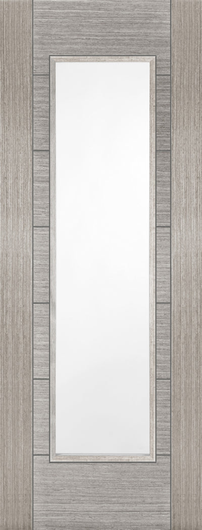 Mendes | Light Grey Corsica 1 Light Glazed Modern V-Groove Internal Door