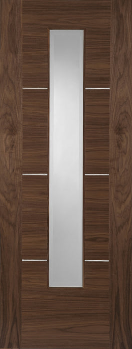 Mendes | Nova 1 Light Glazed Aluminium Inlay Internal Walnut Door