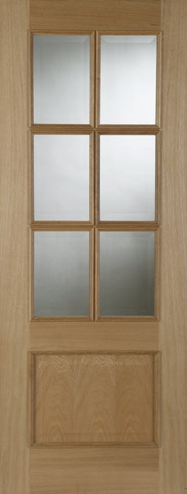 Mendes | Iris 6 Light Glazed Traditional Raised Moulded Internal Oak Door