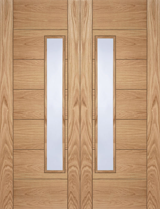 Mendes | Corsica 18G Clear Glazing V-Groove Internal Oak Doors