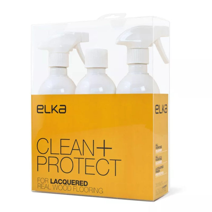 Elka | Clean + and Protect Kit for LACQUERED Real Wood Flooring